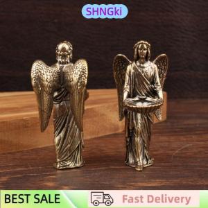 SHNGki Brass Angel Statue Figurines Desktop Decorations Creative Crafts Small Bronze Ornaments For Home Decor