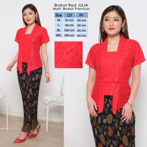 Atasan Kebaya Kutubaru Brokat Elegan Mewah Lengan Pendek Aneka Warna | Kutu baru Brukat Modern Cantik Acara Pesta Kondangan Tunangan Lamaran Akad Nikah Wisuda Kekinian Julia