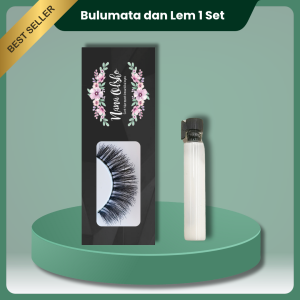Bulu Mata Palsu 3D dan Lem 1 Set | Tebal dan Lentik | Wsp V 3D & Lem Mini