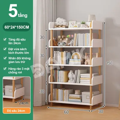 DAMIK kệ sách gỗ 4/5 tầng giúp bạn cất gọn đồ đạc
