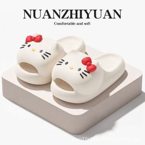 [Free Shipping] Cartoon Cat Clogs For Women 2026 Summer New Outdoor Beach Eva Thick-Soled Closed-Toe Sandals For Women