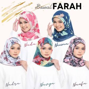 Sale 10.10 Bawal Anti Kedut/Bawal Ironless Chiffon Premium Bidang 45 Bawal Fareha