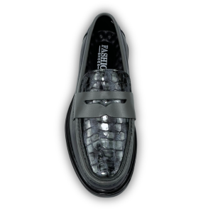 Giày da nam công sở Tam4T mã P9104 giày PENNY LOAFER da bò đế cao su 5.5cm đánh màu patina - Bh 12th - Tam4T