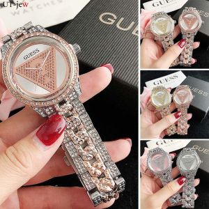 Ladies Watch GUESS Diamond Watch Inverted-triangle Dial Quartz Watch For Women Valentines Day Gift Causal Quartz Wrist Watches Fashion Korean Watch for Women