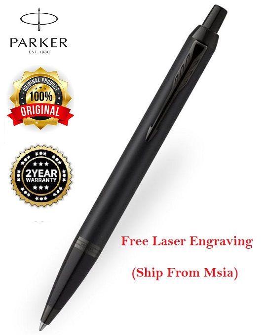 Parker IM Achromatic Matt Black ball Pen- Black Ink (Free Laser