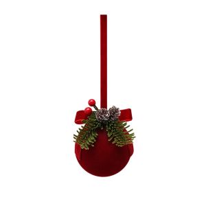 LABAICAI Đã được xử lý Đồ trang trí chuông Giáng sinh Được làm thủ công Phong cách Bắc Âu Quả bóng Giáng sinh nhung Gói quà Tinh tế Đồ trang trí treo Giáng sinh Đồ trang trí cây Giáng sinh