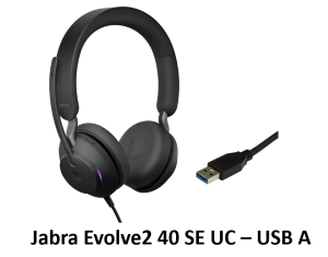 Jabra Evolve2 40 SE UC/MS Stereo Headset USB-A/C (Black) - 2 Years Local Warranty