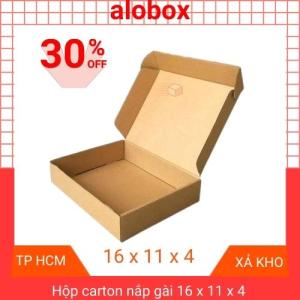 Hộp giấy carton nắp gài thùng giấy carton đựng phụ kiện trang sức hộp đựng bánh pizza kích thước 16x11x4 cm combo 80 hộp giao hàng nhanh hỏa tốc tp. HCM - alobox