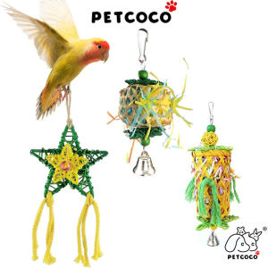 PetCoCo 🐾Bird Chew Toy with Raffia and Rattan Weave 3pcs Set