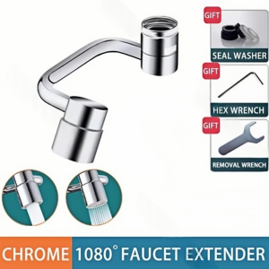 Universal Faucet Extender with Spray – 1080° Swivel Dual Mode Sink Attachment | Brass Water Saver with Built-in Strainer