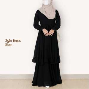 Gamis Syari Serut AZIMA & Zyla Bahan Ceruty Babydoll Busui Ukuran S-XXL Kondangan & Remaja