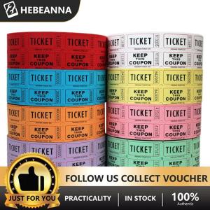hebeanna 1000Pcs Colorful Tearable Raffle Tickets Double Rolls Admission Ticket Game Ticket For Events Carnivals Entry Class Reward