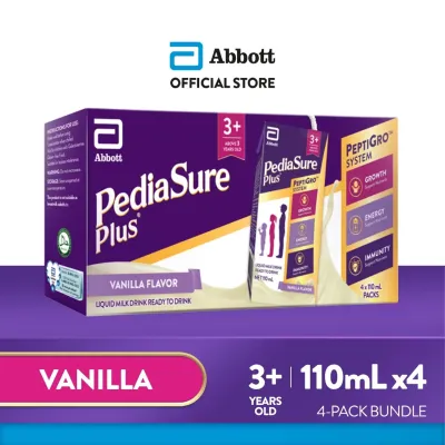 Pediasure Plus 3+ Vanilla 110ml x4 for Kids Above 3 Years Old Ready to Drink Milk
