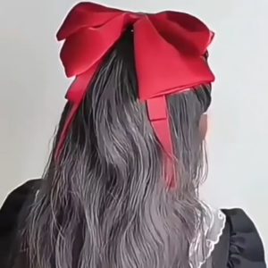 Kids Big Bow Hair Clip Burgundy New Year Ribbon Princess Hair Accessory Girl Back Head Bow Klips Rambut Bow Besar Kanak Kanak Warna Burgundy Aksesori Rambut Tahun Baru Puteri 儿童大蝴蝶结发夹卡过新年酒红色小女孩公主后脑勺飘带头发饰女童 H192