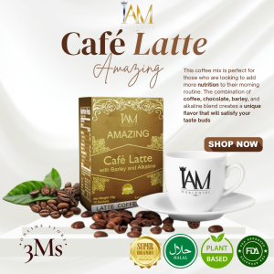 IAM Amazing Cafe Latte with Barley and Alkaline blend 1 box