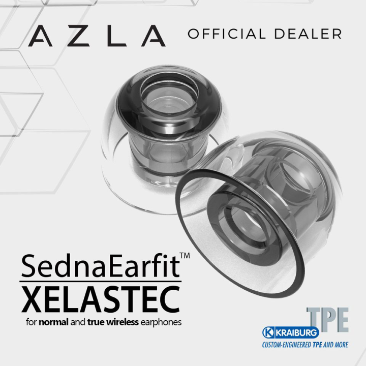 AZLA SednaEarfit XELASTEC Thermoplastic Elastomer (TPE) Eartips for Earphones & TWS True Wireless Earbuds