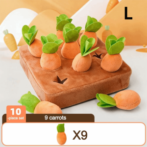 FLORI Stress Relief Carrot Snuffle Mat Interactive Feeding Mental Stimulation Interactive Puzzle Toy  Removable Carrots Dogs Chew Toys Puppy