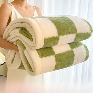 Thickened Blanket Soft and Long Plaid Blanket Multifunctional Use Keep Warm Comfort Triple Sandwich Cotton