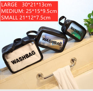 3PCS/SET Fashion Women High Capacity Transparent PVC Travel Wash Bag Waterproof Portable Cosmetic Bag Makeup Toiletry Pouch Organizer Bag