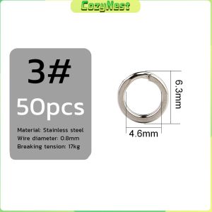 C.N. Fishing Split Rings 50pcs Fishing Accessories Stainless Steel Split Rings