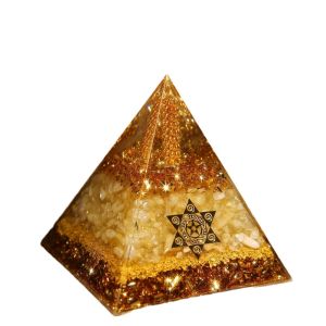 MMLUCK Meditation Tool Crystal Energy Pyramid Energy Generator Citrine Pyramid Model Gift 5/6/8CM Pyramid Ornament Home Decor