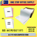 A4 2 PLY NCR COMPUTER PAPER -( 9.5'' X 11'' ). 
