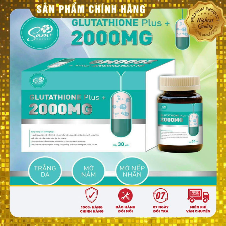 viên uống trắng da glutathione 2000mg glu 2000 Capsules Glutathione 2000Mg  Cho Làn Da Khỏe Mạnh - Lazada