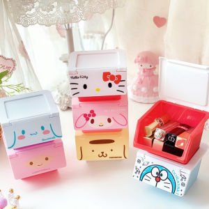 Sanrio Kuromi Storage Box Cartoon Melody Clamshell Style Girl Jewelry Lipstick Small Items Multi-purpose Dust Storage Box Gift