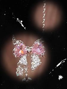 Rantai Leher 粉色蝴蝶结项链 Pink Bow Necklace Cute Clavicle Chain 甜美少女锁骨链  Sweet Ribbon Pendant Jewelry