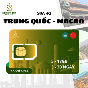 SIMPLIFY TRIP - SIM du lịch Trung Quốc 4G chỉ có data - Gói cố định (3-30 Ngày)