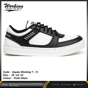 Sepatu Running Working T-13 Sol Jahit / Sepatu Sport Jogging Kets Casual Trendy Bisa COD