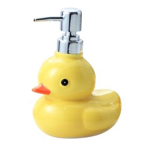 Ceramic Yellow Duck Refillable Pump Bottle Bathroom Hand Sanitizers Shampoo Shower Container Foaming Soap Dispenser