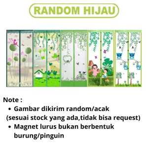 Tirai Pintu Magnet Anti Nyamuk & Serangga Motif Gambar Burung