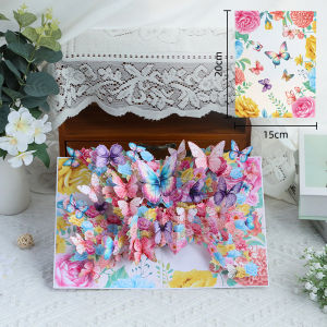 Valentines Day 3D Handmade Card 3D Pop-Up Card with Flower Bouquet Keepsake Gift Foldable Pop Up Greeting Cards