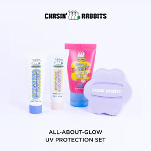CHASIN RABBITS All-About-Glow UV Protection Set - Travel Size Makeup Skincare Mini Bundle Set