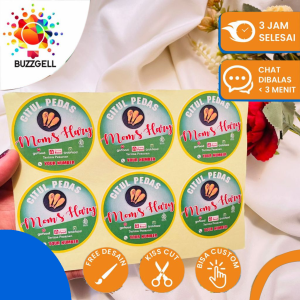 2-4 Buzz Gell Sticker Print Chromo Cireng Cilok Cibay Stiker Label Per Acian Free Desain Custom