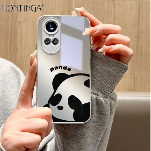 Hontinga Tempered Glass Casing Cases For OPPO Reno 14 10 Pro 14F 2F 4F 5F 2Z Reno 5 3 4 6 6z 7z 8 8T 8Z 7 Pro Reno5 Pro 5G 4G Case Lovely Giant Panda Phone Case  Back Cover Casing Hard Case