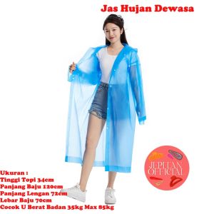 Jas Hujan Dewasa Tebal 140 gr Merek Eva Jas Hujan Bisa Dipakai Berulang Kali