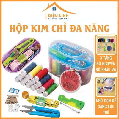Hộp Kim Chỉ May Đồ Đa Năng Tiện Dụng 55 Món Phụ Kiện May Vá Hộp Kim Chỉ Gia Đình Tiện Dụng Tramanhshop
