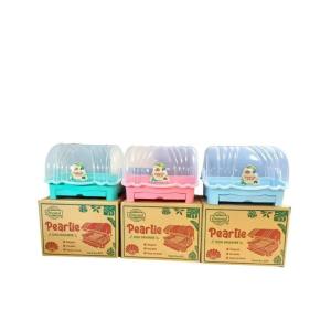 PEARLIE Plastic Dish Drainer with Cover - Lagayan ng Plato - Plastic Dish Rack Organizer - Plastic Kitchen Storage