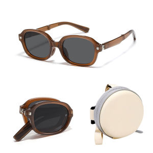 Retro Polarized UV Protection Folding Sunglasses Portable Sunshade Glasses Driving Eyeglasses Sunscreen Sunglasses