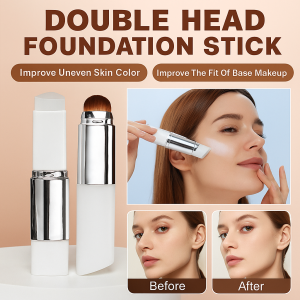 Waterproof And Hydrating Double Head Foundation Stick Korea Makeup Double-Ended Foundation Cream Even Skin Tone Covering Flaws Foundation With Brush