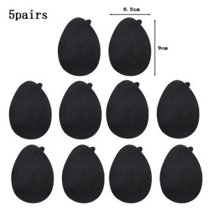 สติกเกอร์รองเท้าส้นสูงมีกาวในตัวทนต่อการเสียดสีไม่ลื่นพื้นรองเท้า5คู่แผ่นรองแผ่นยางแผ่นป้องกันฝ่าเท้าส้นสูง
