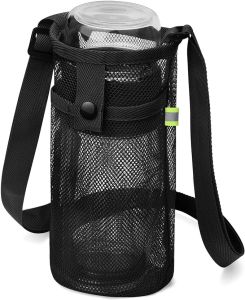 Water Bottle Carrier Mesh Water Bottle Bag Nylon Water Bottle Cover with Strap