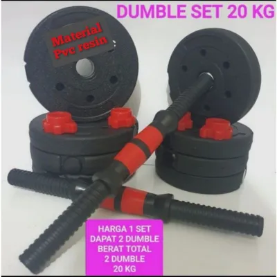 desports dumbell set barbel set pvc resin 20 kg