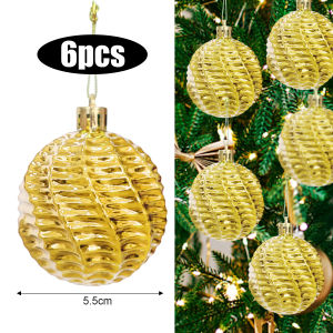 YESPERY 6Pcs Threaded Christmas Ball Xmas Tree Hanging Ornament New Year Party Christmas Decoration Pendant