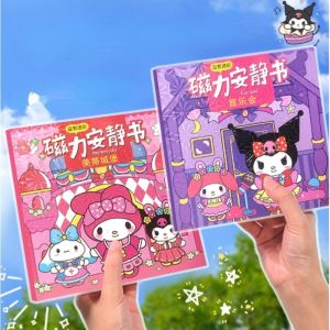 Sanrio Magnetic Quiet Book Kawaii Kuromi Cinnamoroll My Melody Anime Series Creative Diy Scene Decoration Uncut Childrens Puzzle Toy Gifts Magnetic Stickers Early Education Book