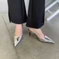 Giày Sandal Cao Gót Nữ Mũi Nhọn Quai Mảnh Bóng Cao Cấp Đế 5cm Thời Trang Khí Chất Phong Cách Anh Quốc CG22 Taoladyshoes. 