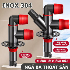 Khớp Nối Ống Xả Nước Máy Giặt Chữ Y Chữ T Phễu Thu Sàn Inox Kết Hợp Nhựa ABS Và Silicon - Thiết Kế Chống Mùi Khử Mùi Chống Chuột Bọ Kín Khí Tuyệt Đối - Dùng Cho Nhà Vệ Sinh Ban Công Kết Nối Đồng Thời Nhiều Thiết Bị ( 25-32mm ) Tiện Dụng