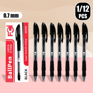 FCI Black Ink Ballpen 0.7mm Super Smooth Writing Sold 1pc or 12pcs in box Good Quality Comfortable Grip for Student & Office Use